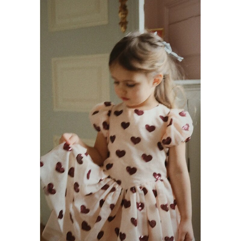 Konges Sløjd Dívčí šaty Konges Sløjd HEARTLILY DRESS GRS