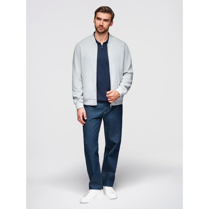 Ombre Mens raglan sleeve bomber jacket - light grey