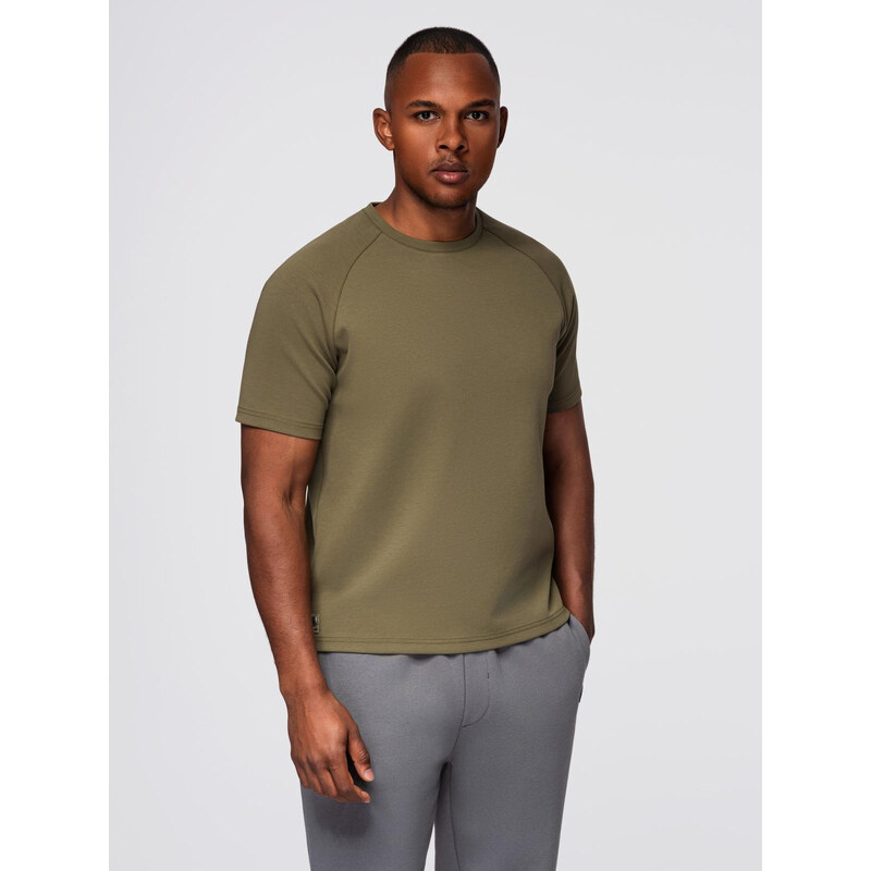 Ombre Mens COMFORT FIT T-shirt with raglan sleeves - olive