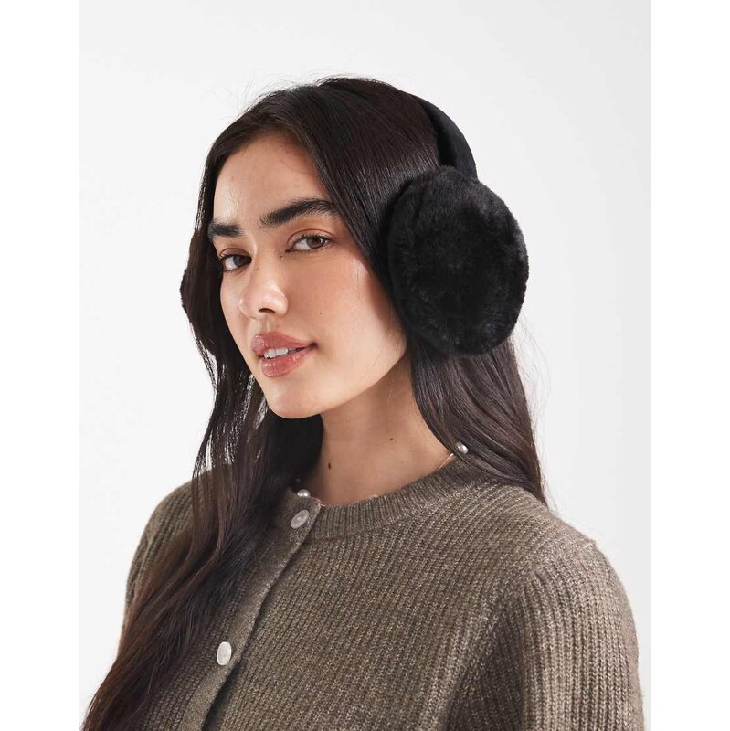 New Look faux fur earmuffs in black