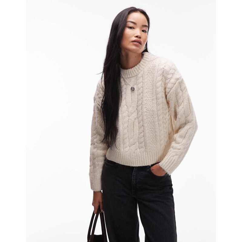 Levis Ines cable knit jumper in off white
