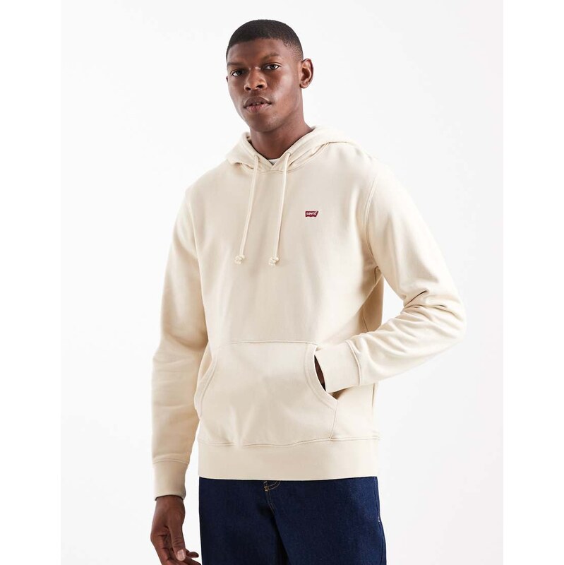 Levi's hoodie with small batwing logo in beige-Neutral