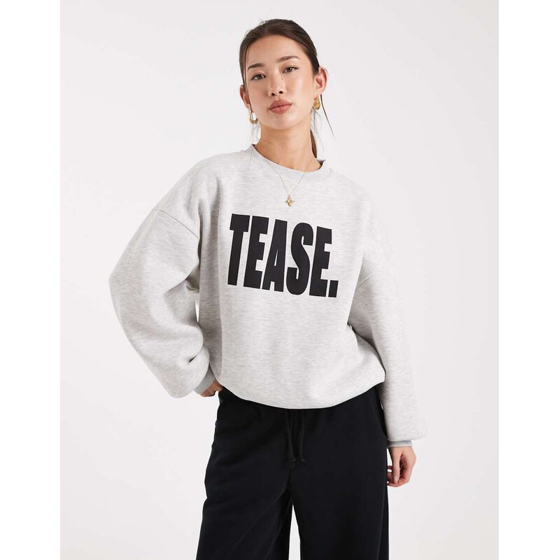 COLLUSION relaxed sweatshirt with tease print in grey 115718935