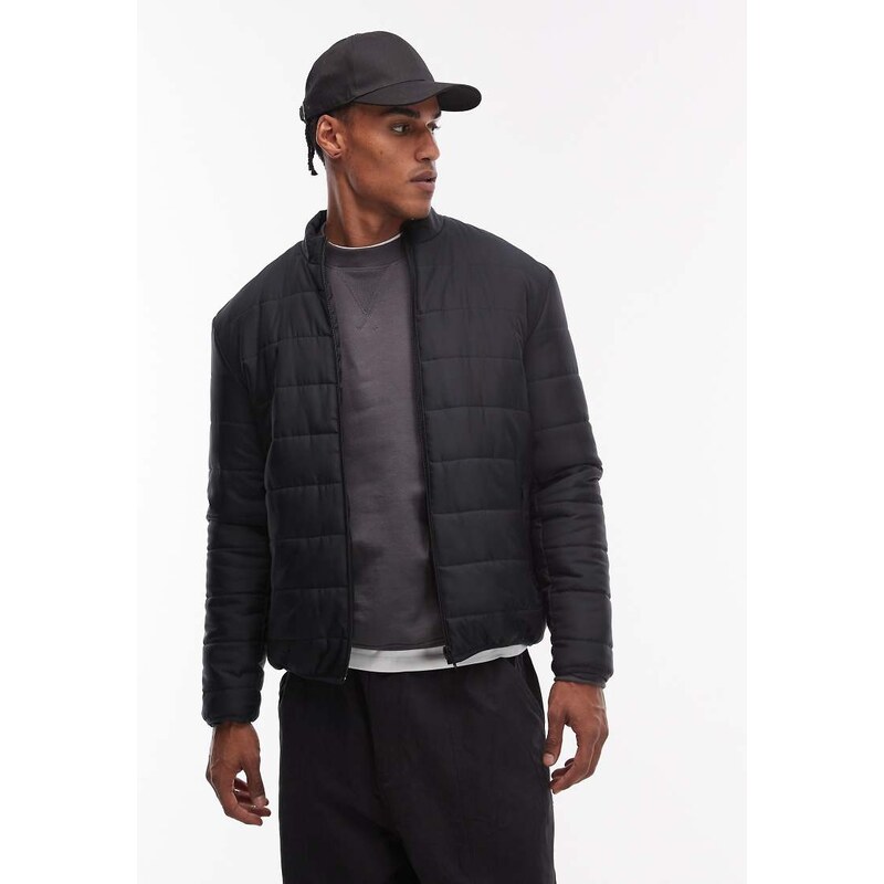 ASOS DESIGN peakMAX liner jacket in black