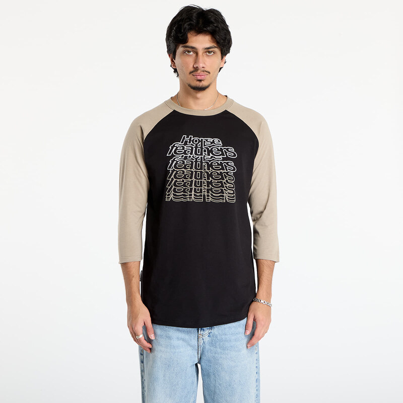 Tričko Horsefeathers Rollin Raglan T-Shirt Black/ Taupe S