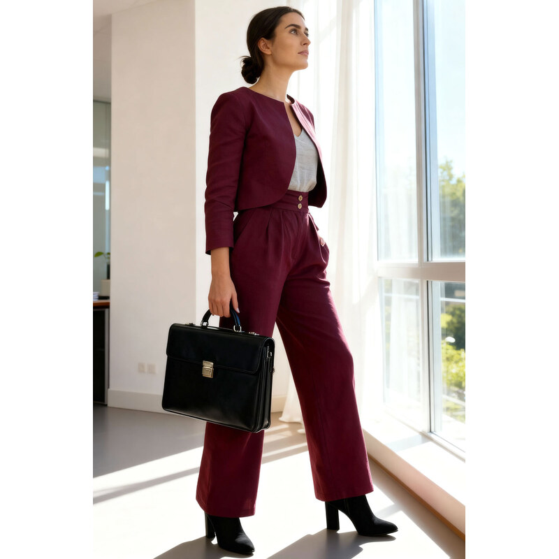 Dámské elegantní kalhoty Lotika ze 100% lnu
