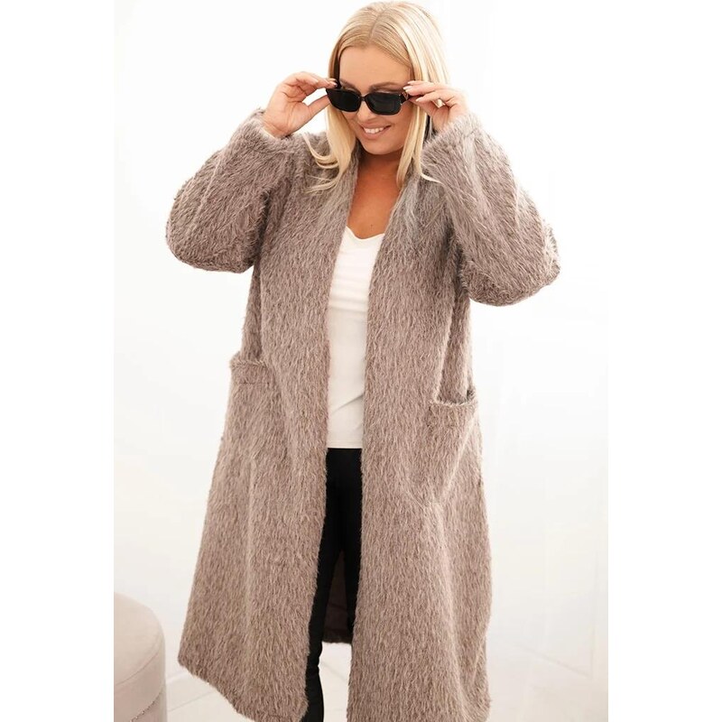 MladaModa Oversize kabát bez zapínání s kapsami model 21789 barva 109101316