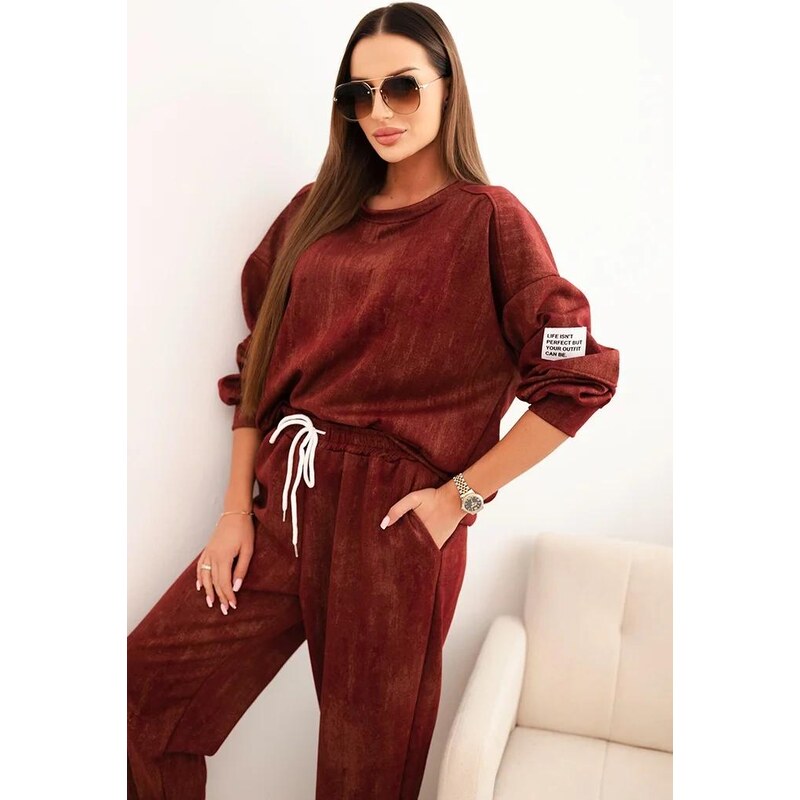 MladaModa Oversize tepláková souprava s efektem obnošení model