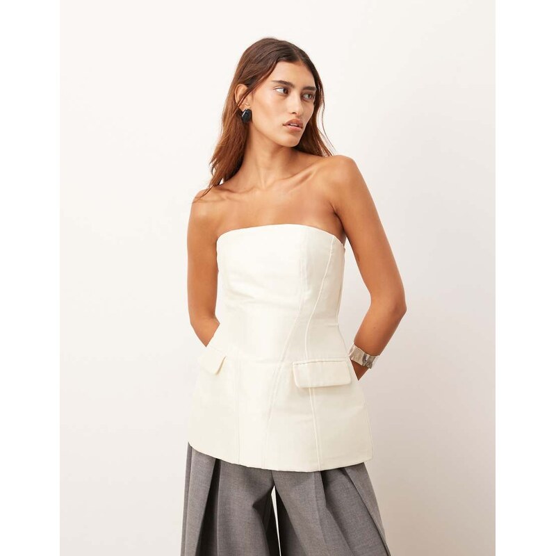 ARRANGE sculpted bandeau top in ivory-White 115524772