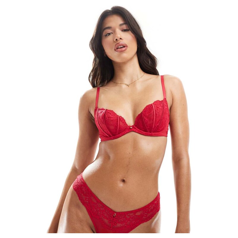 Ann Summers Sexy Lace non padded plunge bra in red