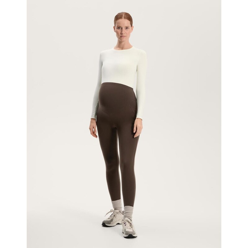 OYSHO Warm maternity ankle-length leggings 70 cm in brown 109505959