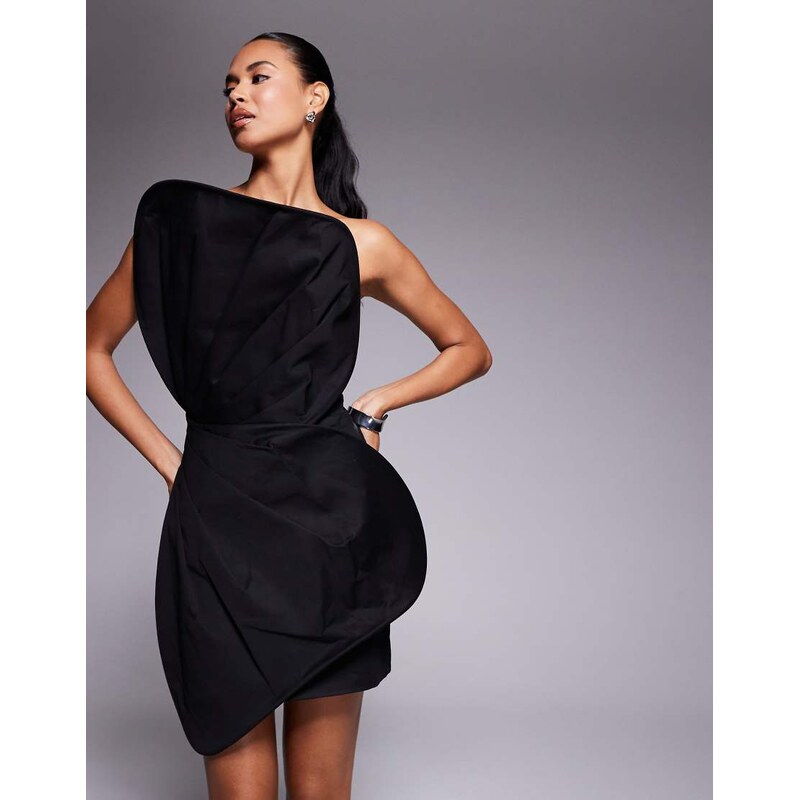 ASOS DESIGN structured extreme sculpt mini dress in black