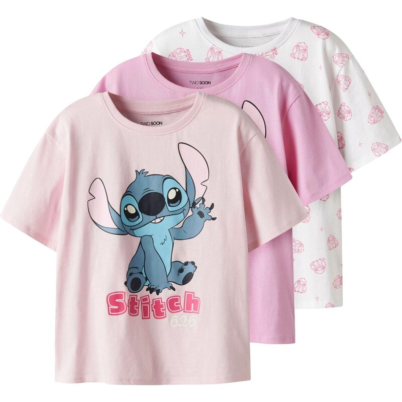 TWO SOON Tričko Stitch královská modrá / pink / světle růžová /