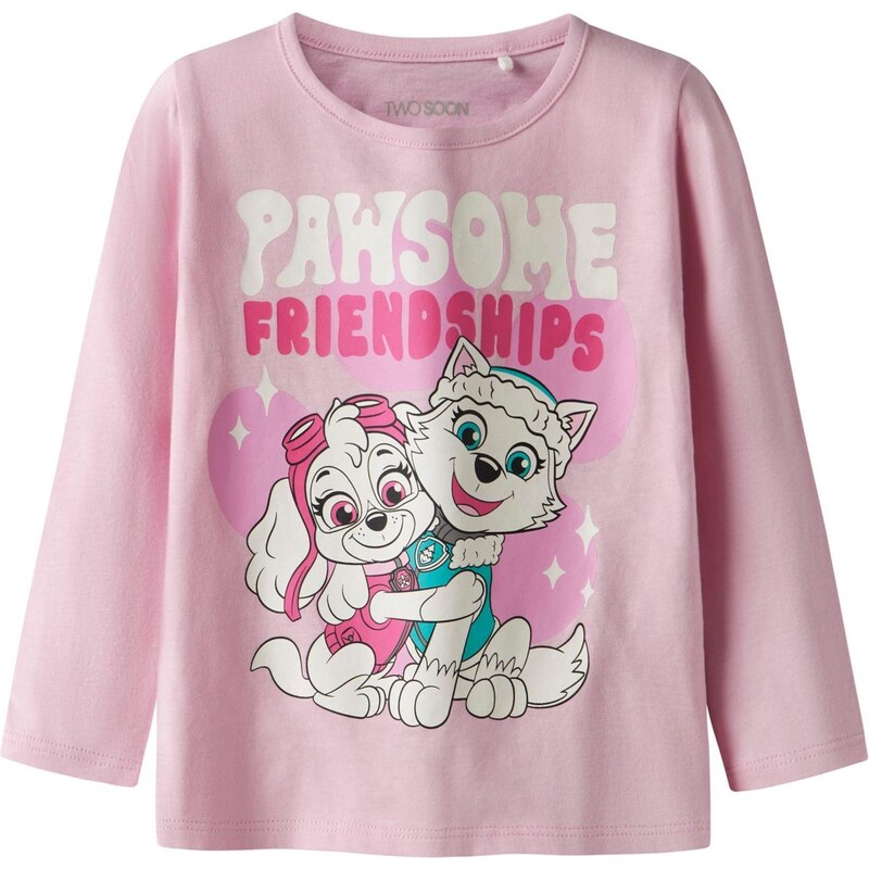 TWO SOON Tričko Paw Patrol režná / pink / růžová / černá