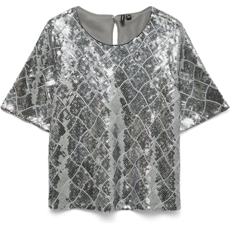 VERO MODA Halenka šedá / stříbrně šedá