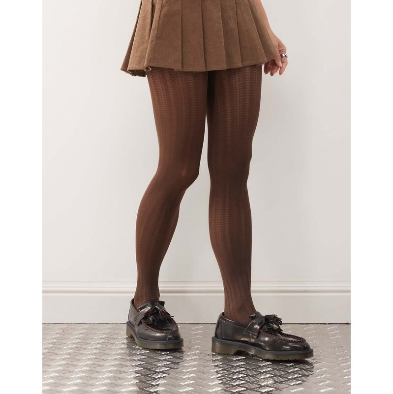 Reclaimed Vintage ribbed tight in chocolate brown