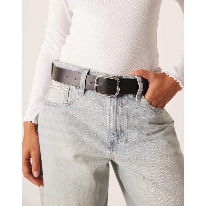 My Accessories extra long belt in black and silver 109518245