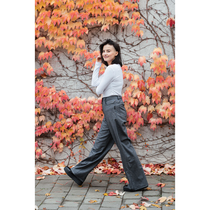 youngprimitive - Kalhoty a šortky Mona wool - ash blue