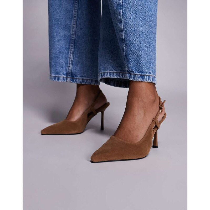SIMMI Shoes Simmi London Exmoor slingback heeled shoes in tan faux 114082333