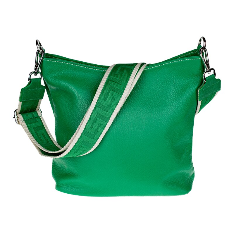 Zelená kožená italská crossbody kabelka Amalia Verde I