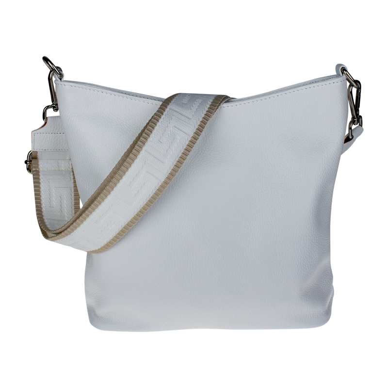 Bílá kožená italská crossbody kabelka Amalia Bianca I