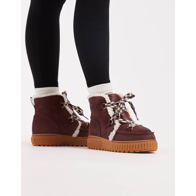 Sorel Ona Ave alpine boots in burgundy-Red 109527181