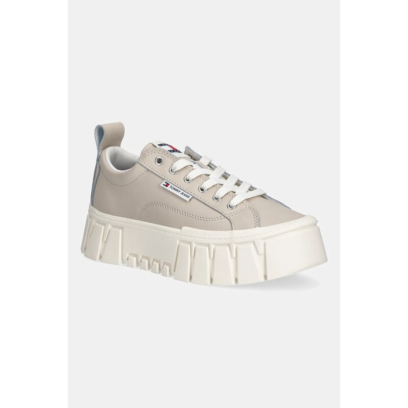 Kožené tenisky Tommy Jeans TJW VULC FLATFORM LEATHER