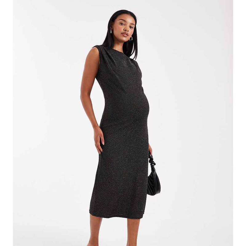 Mama.licious Mamalicious Maternity glitter slash neck sleeveless