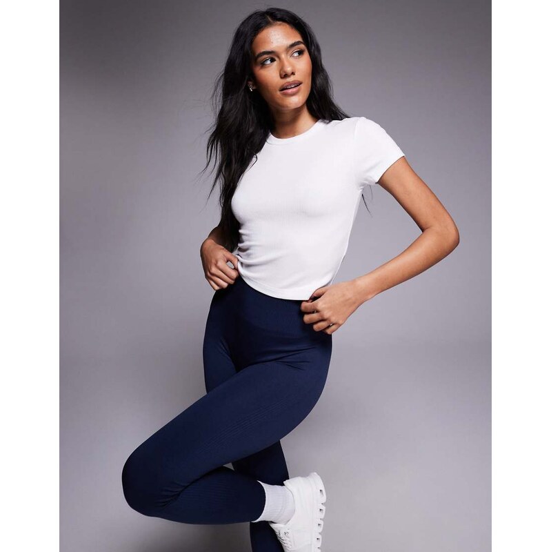 4505 Rest Day ultra soft modal rib cropped baby t-shirt in white 110480035