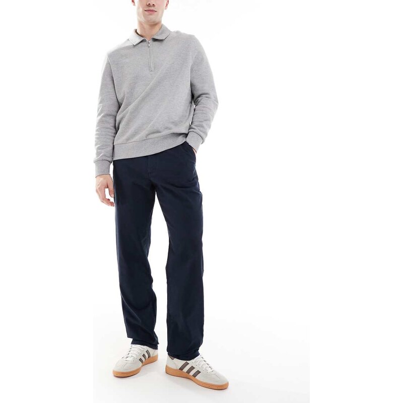Farah norwood straight fit chino trousers in navy
