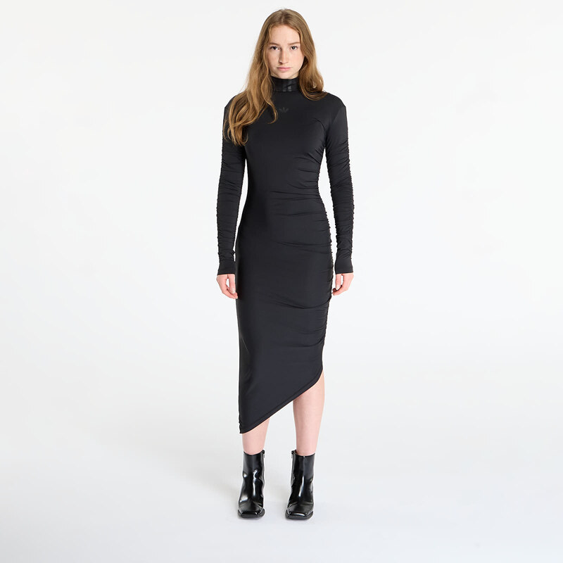 adidas Originals Šaty adidas Ruched Maxi Dress Black L 109530515
