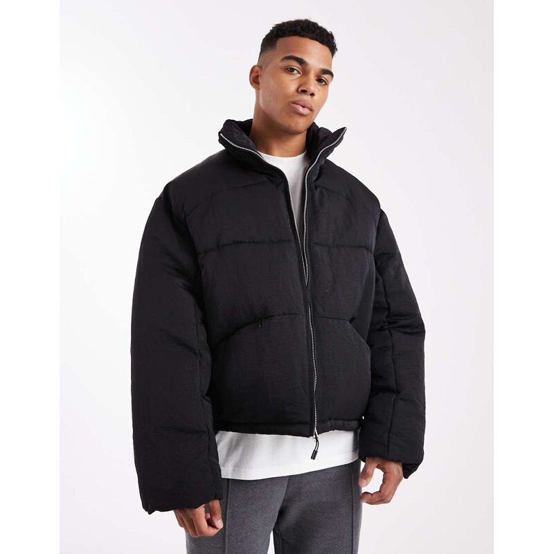 ASOS DESIGN oversized puffer jacket in black