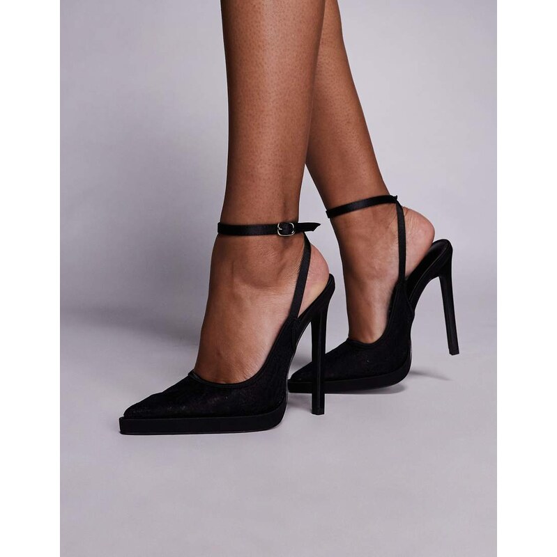SIMMI Shoes Simmi London Landen platform heeled court shoe in black 114960358