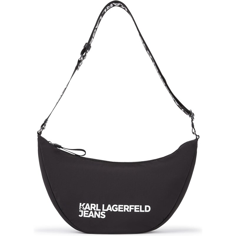KARL LAGERFELD JEANS Taška přes rameno Essential černá / bílá
