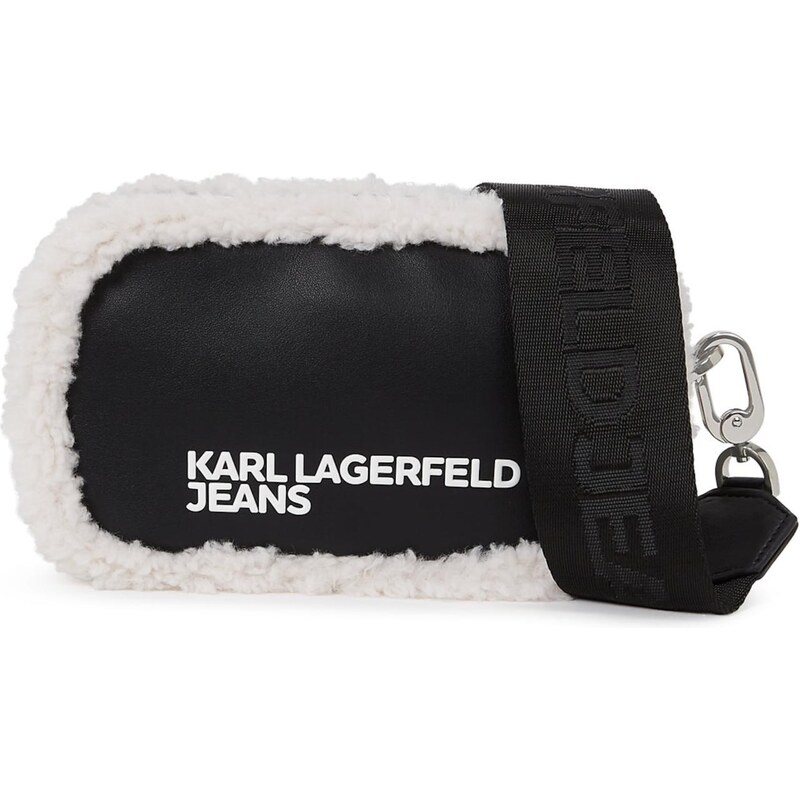 KARL LAGERFELD JEANS Taška přes rameno černá / bílá