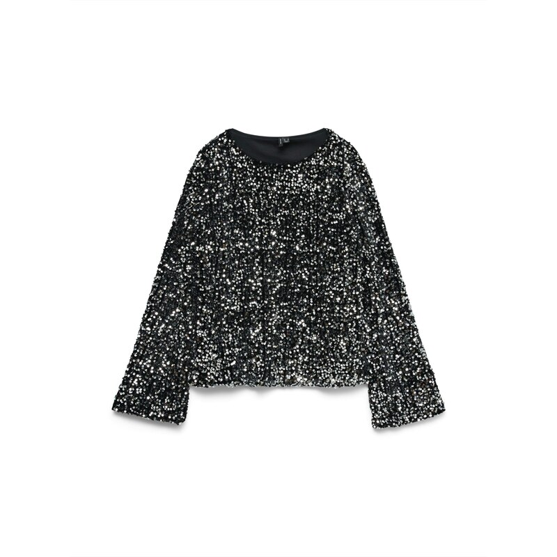 VERO MODA Halenka VMBELLA černá / stříbrná