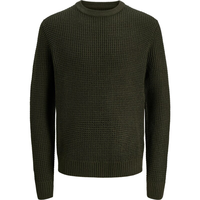 JACK & JONES Svetr JJGLOBAL tmavě zelená