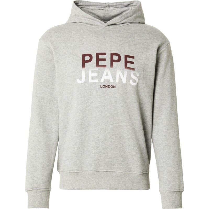 Pepe Jeans Mikina světle šedá / bordó / bílá