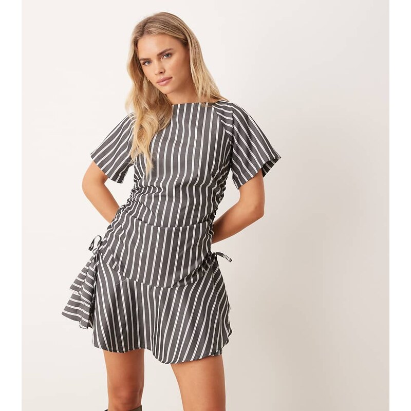 ASOS Petite ASOS DESIGN Petite short sleeve mini dress with ruching 112637639