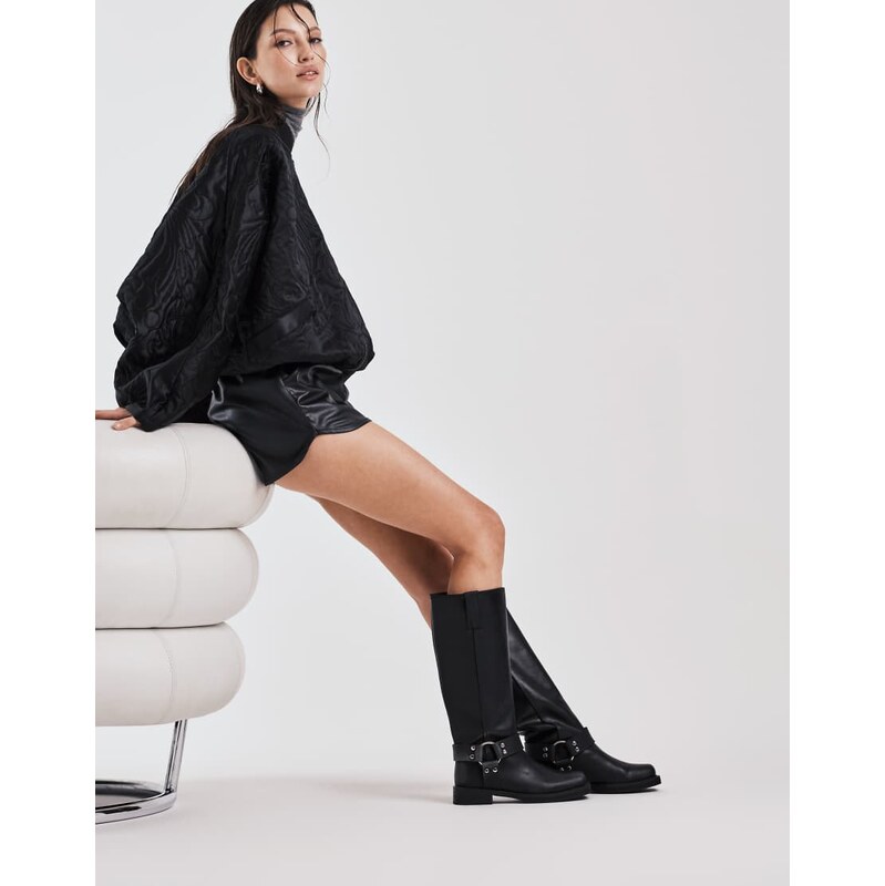 Tony Bianco Biker knee boots in black