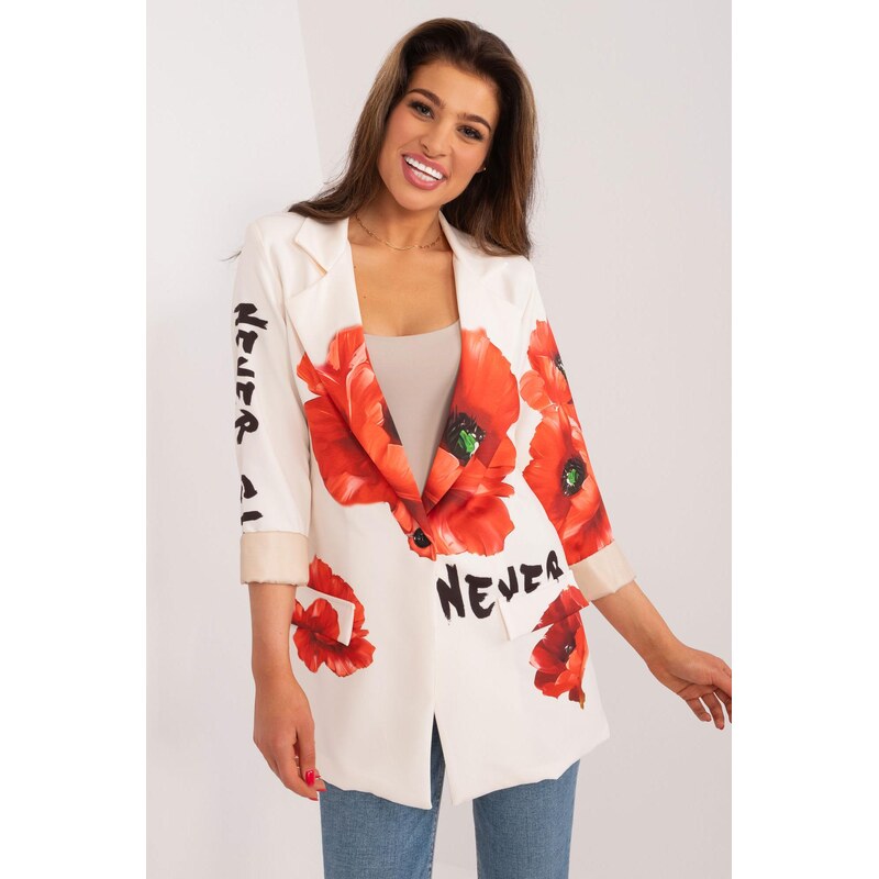 MladaModa Elegantní sako s květinovým vzorem model 25236 barva