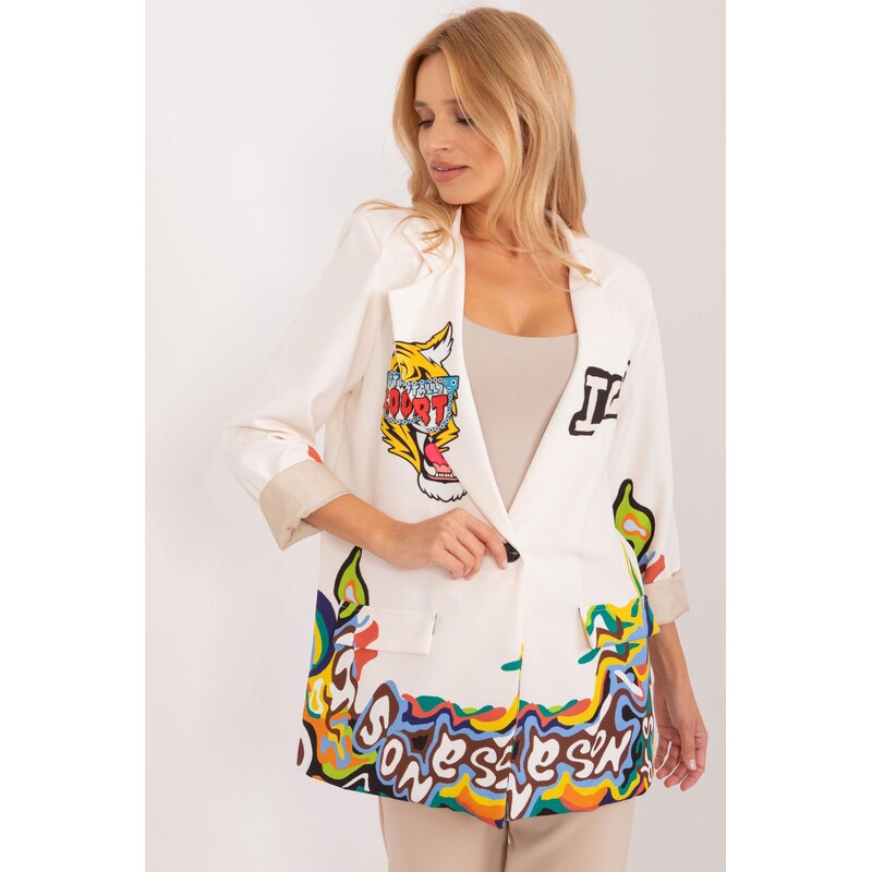 MladaModa Elegantní sako s plnobarevným potiskem s tygrem model