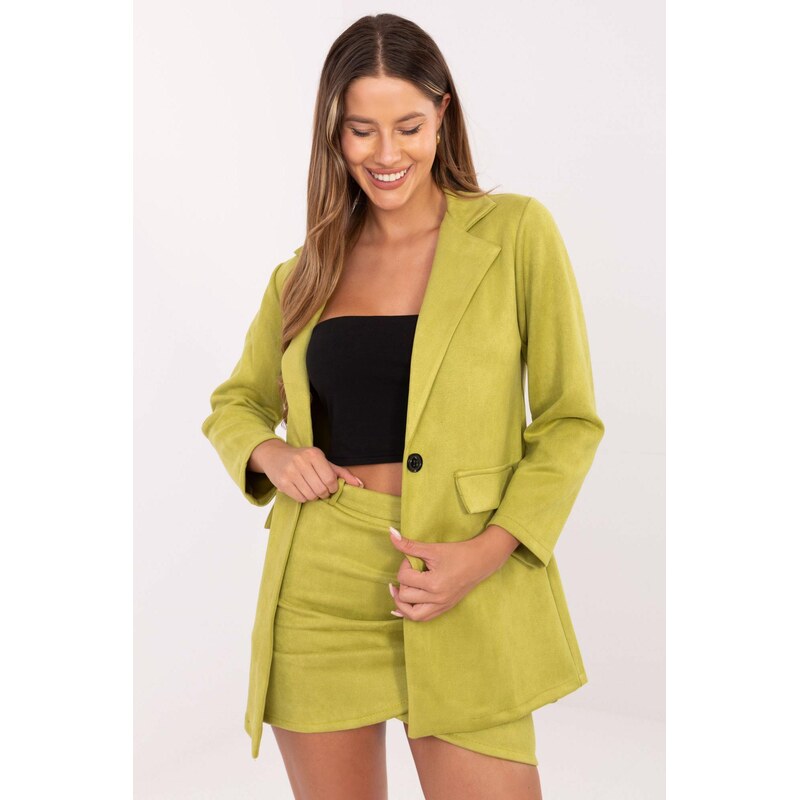 MladaModa Elegantní sako Irmina z ekosemiše zelené
