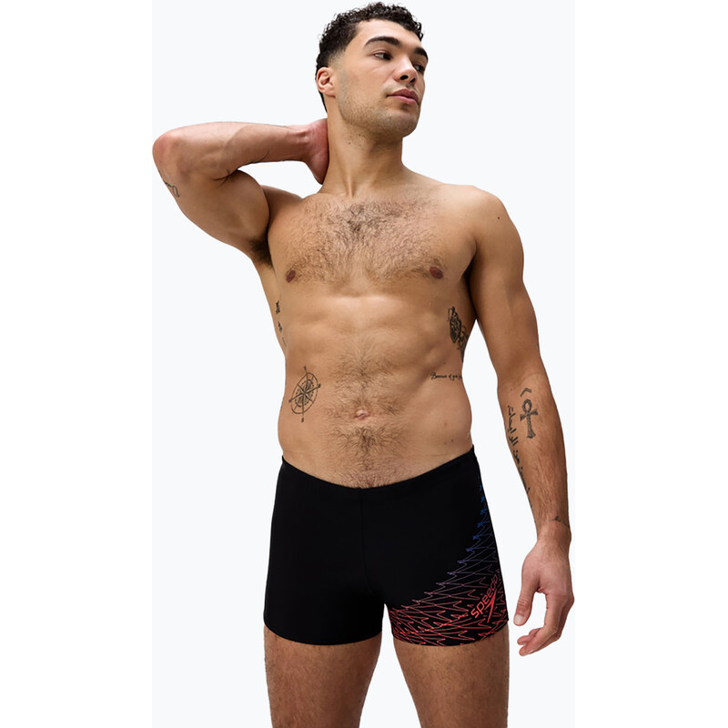 Pánské plavecké boxerky Speedo Medley Logo Aquashort black/neon