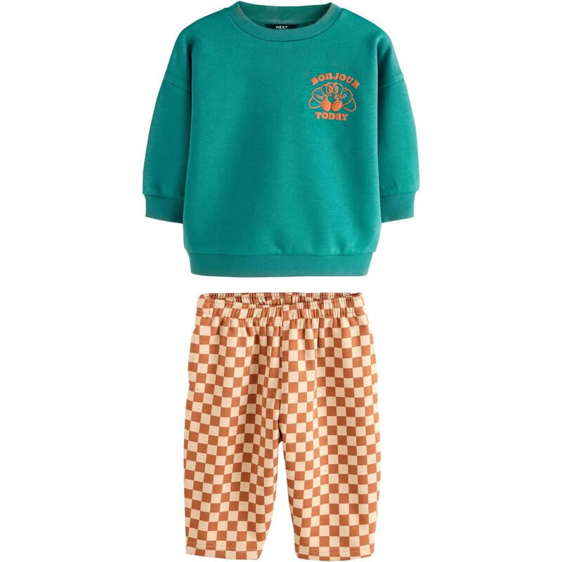Next Joggingová souprava hnědá / cappuccino / zelená / nefritová