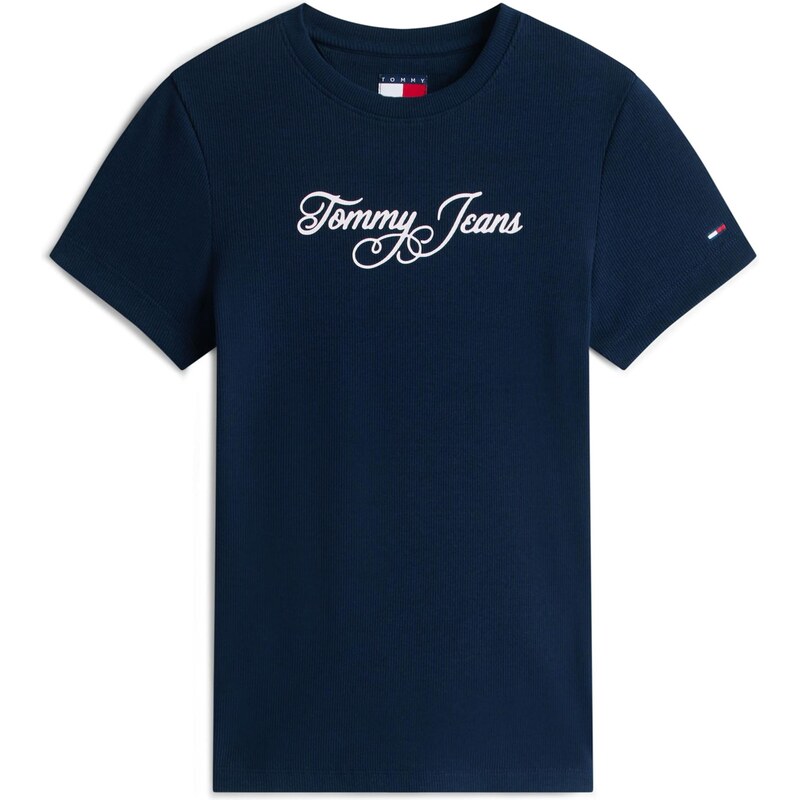 Tommy Jeans Tričko ESS tmavě modrá / bílá