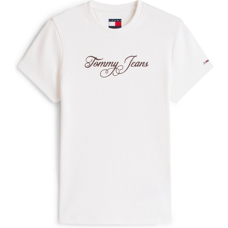 Tommy Jeans Tričko ESS černá / bílá