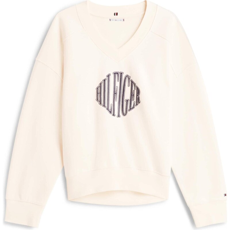 TOMMY HILFIGER Mikina VARSITY krémová / námořnická modř