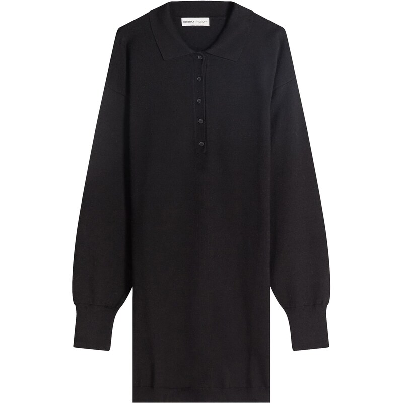 Bershka Úpletové šaty černá