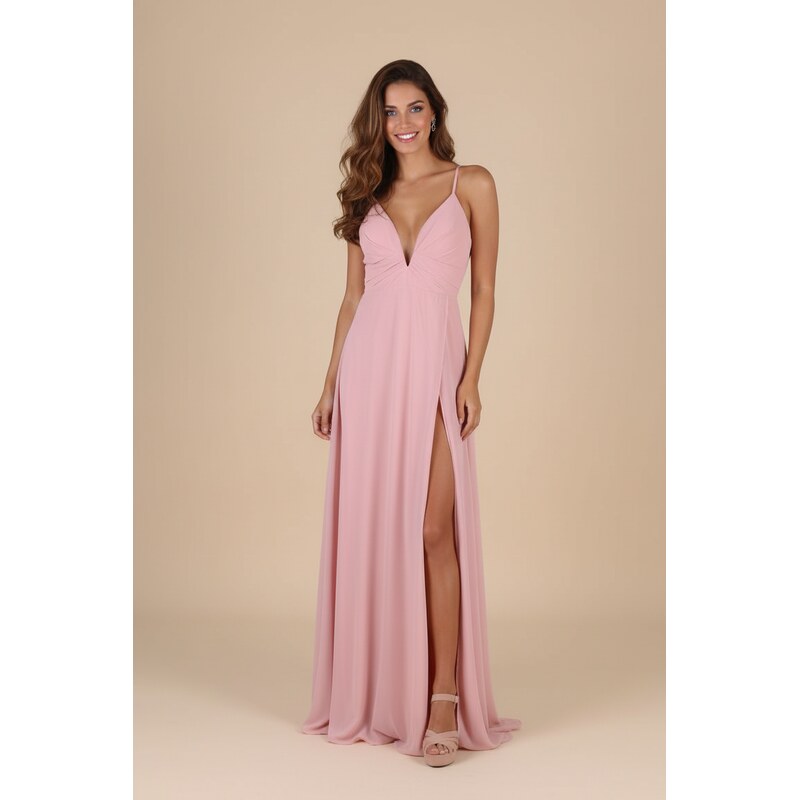 PINK Společenské Šaty NICOLE růžové Barva: Růžová,